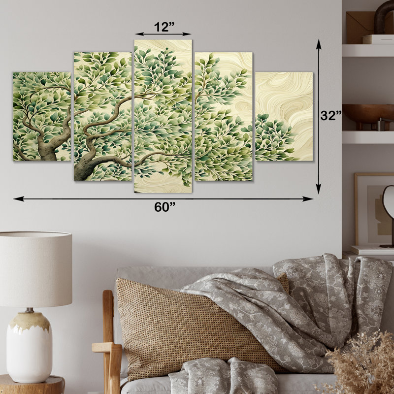 «Tree American Basswood Collage I», ensemble d'art mural multi-panneaux