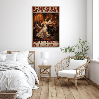 Just Born With Flamenco - 1 pièce, reproduction d'art graphique sur toile tendue