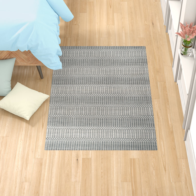 Tapis rayé tissé à la main Amritpal, Rectangle 6 pi x 9 pi