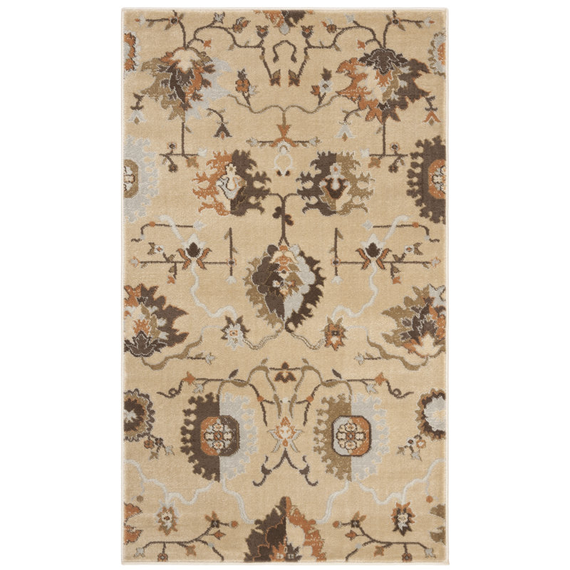Tapis ivoire / brun Lavelle, Rectangle 3 pi x 5 pi