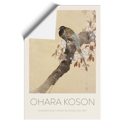 Pheasant On A Cherry Blossom Tree by Ohara Koson - No Frame Print