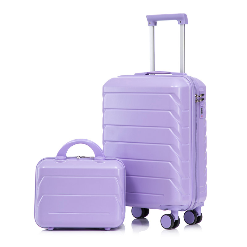 14 "/ 20" 2 pièces / ensemble dans un bagage à roulettes en ABS, avec serrure à combinaison, étui à cosmétiques 14 "