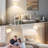 Dimmable Floor Lamp, Arc Standing Lamp With Stepless Dimmer, Brown Floor Lamp With Adjustable Linen Beige Shade For Living Room Bedroom Study Room Office, 9W 3000K LED Bulb Included-1711195514