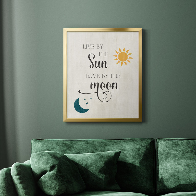 Toile encadrée de qualité supérieure Sun and Moon, H 20 po x l 16 po, Or