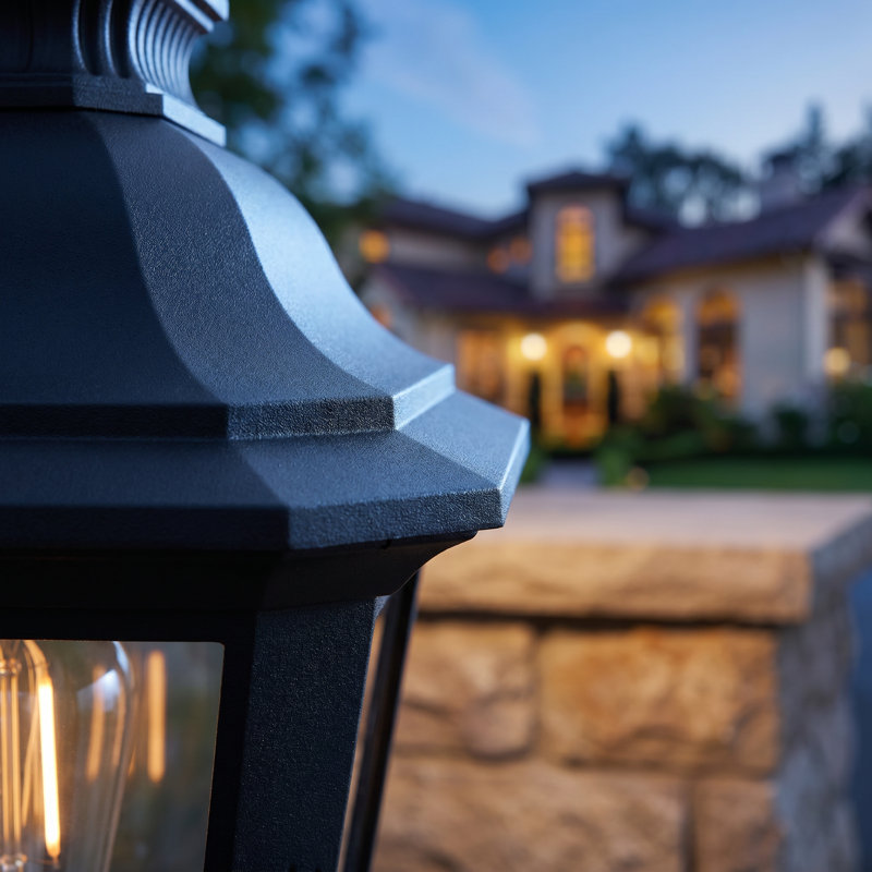 Lanterne extérieure pour l'extérieur - aluminium noir, résistante aux intempéries, câblée pour le jardin et la cour