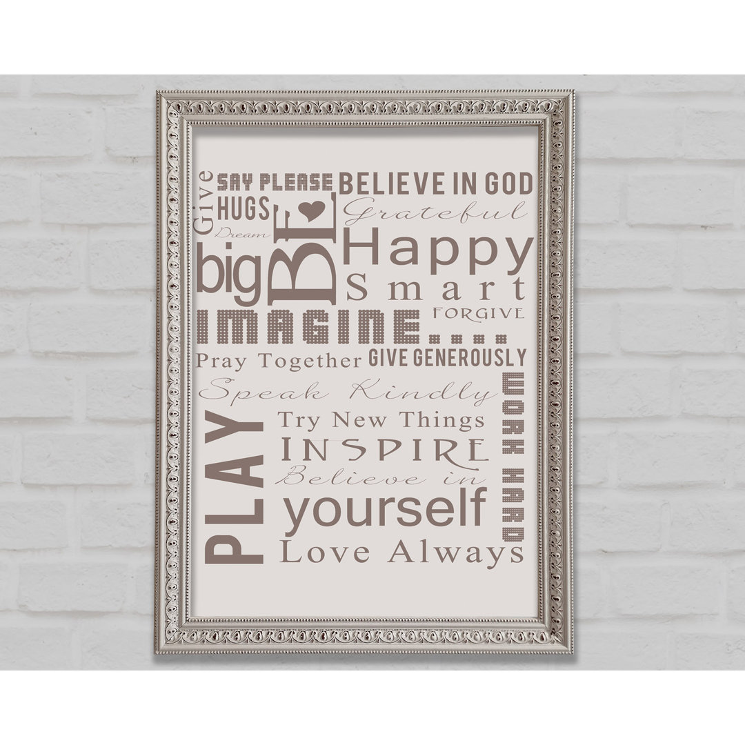 Be Happy Love Always - Einzelne Bilderrahmen Kunstdrucke