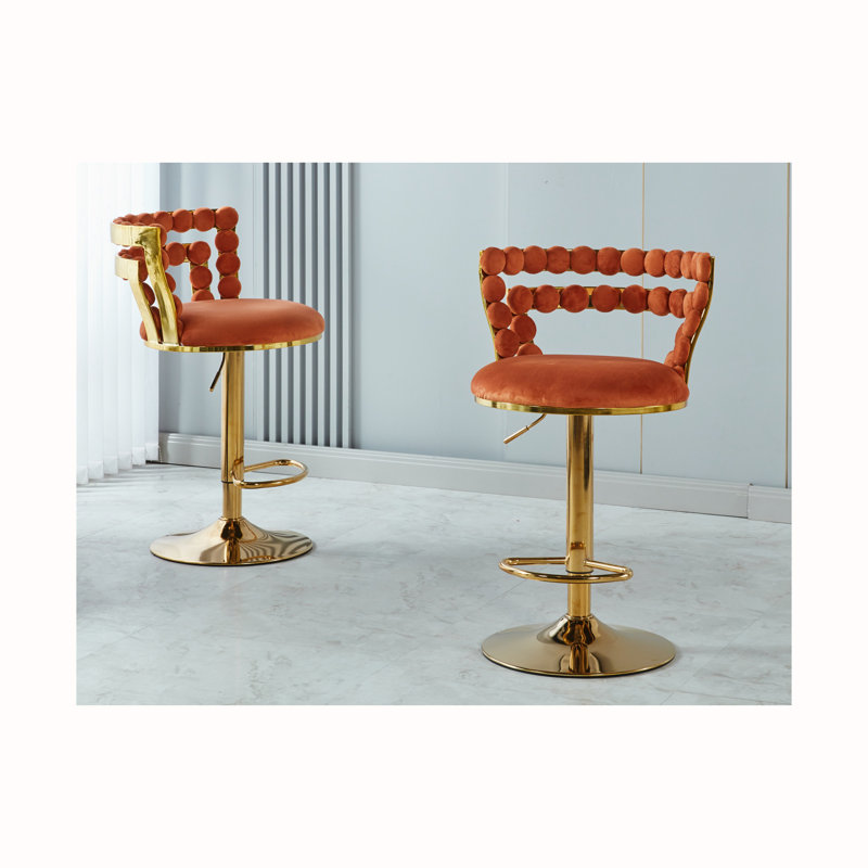 Ensemble de 2 tabourets de bar, Orange