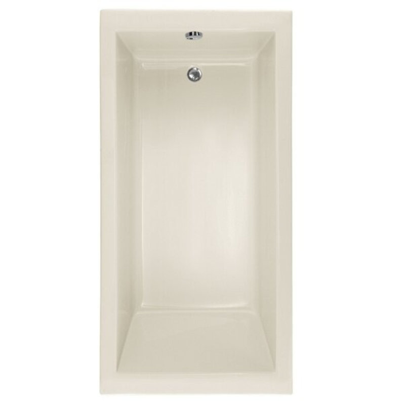 Lacey 60'' L Soaking Bathtub, Biscuit, Polished Nickel