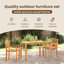 2 - Person Acacia Wood Patio Dining Set with Rectangular Table