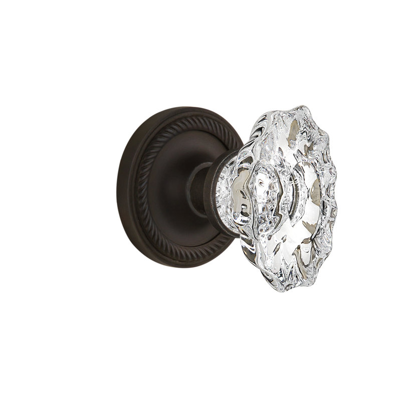 Rope Rosette with Chateau Door Knob, Timeless Bronze, 2-3/4”