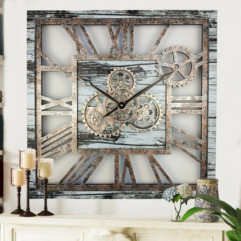 Solid Wood Wall Clock, Grey