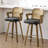 Upholstered Cane Back Counter & Bar Stool With Armrest-853572449-857907582