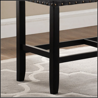 Biony Fabric Counter Height Dining Bench with Nailhead Trim
