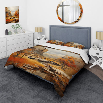 Bold Landscape Canyon Desert IV - Canyon Duvet Cover Set - Microfiber Polyester