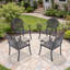 Chaise de patio en aluminium coulé 4 pièces avec cadre noir et coussins bleus-715244954-715244959