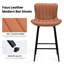 Moderne 2 tabourets de comptoir, similicuir brun, structure en métal et confortable, idéal pour un piédestal de salle à manger, doux-67661107