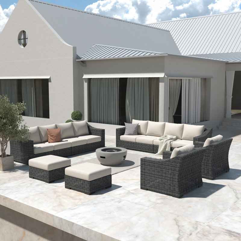 Canapé modulaire 9 pièces Eloisa, Grey, Beige, Oui