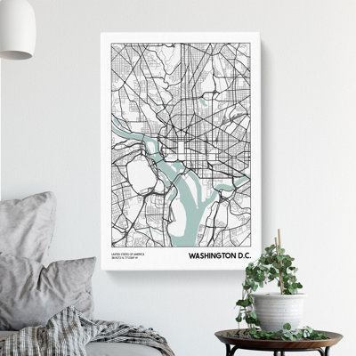 Map Washington DC USA - Wrapped Canvas