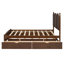 Grand lit plateforme en noyer avec lit gigogne et rangement TG-1783866078