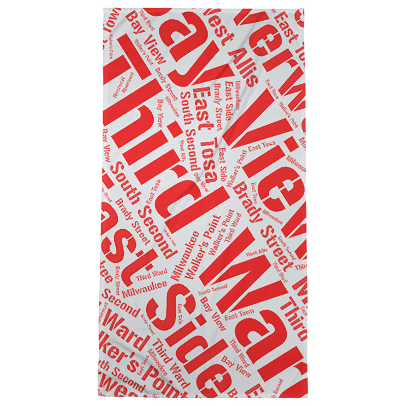Bath Towel, Red, Poly/Cotton, Milwaukee