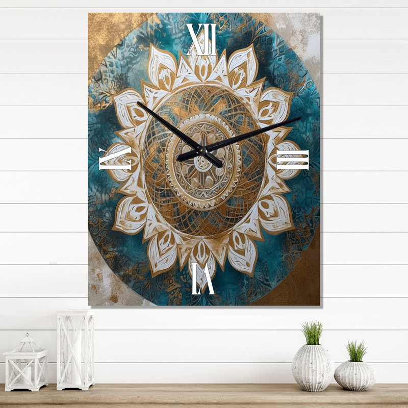 Horloge murale Jalexy - Boho Mandala, H 28 po x l 12 po