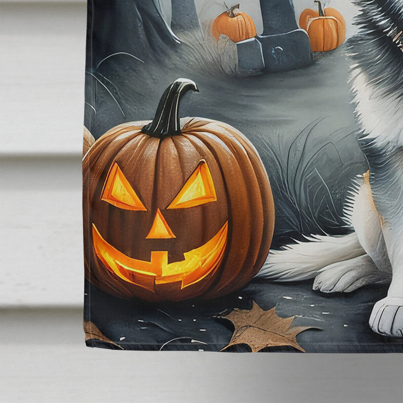 Drapeau de maison d'Halloween en polyester à double face H 40 po x l 28 po