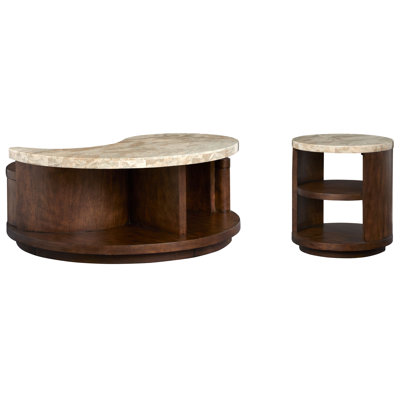 Table ronde avec table de bout