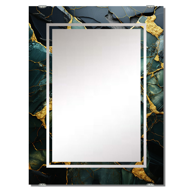Terflinger - Miroir mural abstrait en marbre, 32 po x 24 po