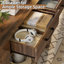 Console rectangulaire en bois de style campagnard de 63 po, derrière le canapé-795056328