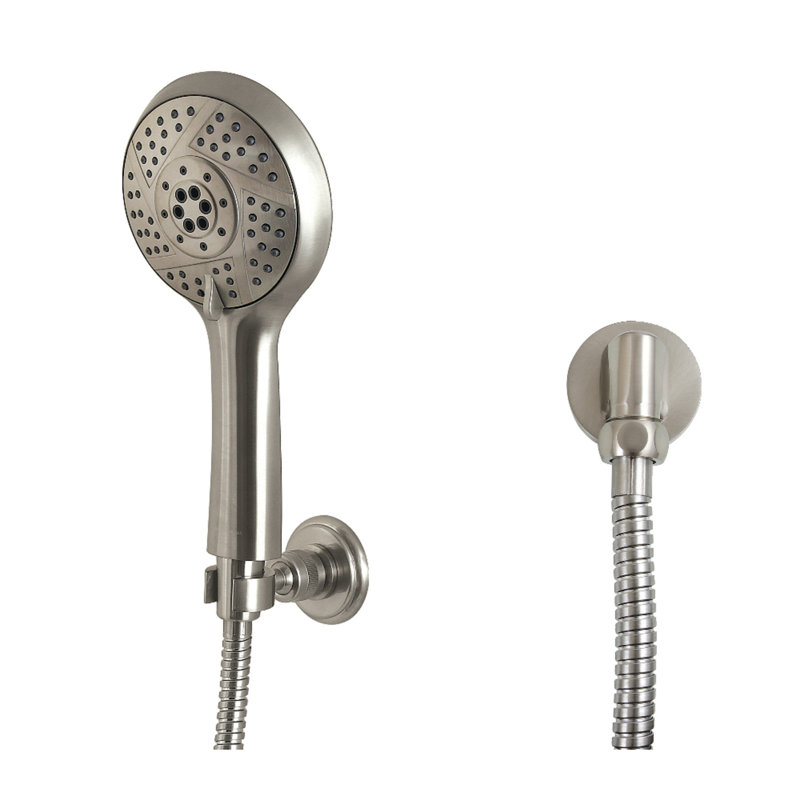 Ensemble de douche à main multifonction en laiton Kingston Vilbosch, Nickel brossé