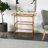 Metal Rolling 3 Mirrored Shelves Bar Cart with Handles