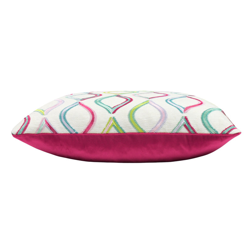 Geometric Square Throw Pillow Cover, Rainbow
