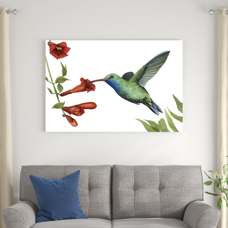 Colibri et fleur I, H 32 po x l 48 po x P 1,25 po
