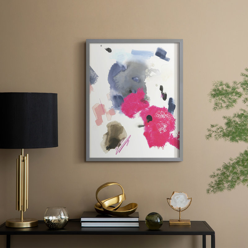 Mirame I Framed Print - Solid Wood, Gray, 21" H x 17" W