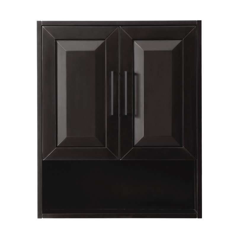 Daria Bathroom Cabinet, Dark Espresso/Matte Black Trim