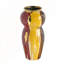 Vase courbé en céramique 10 x 10 x 20,9 po avec finition multicolore abstraite