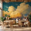 Papier peint paysage, nuages, ciel, décoration murale amovible-387741324-387741325