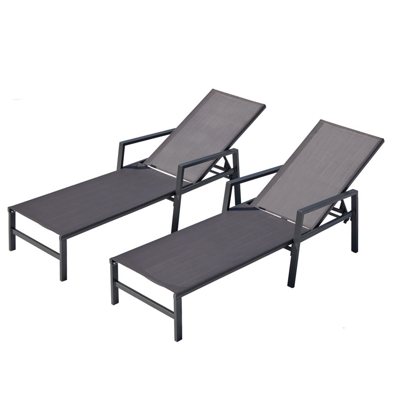 Chaise longue inclinable 24 po Kaniha, Gris, Noir