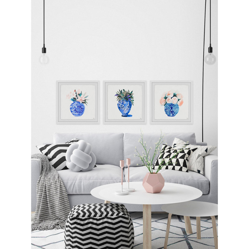 Triptyque Spring Blooms, H 12 po x l 12 po