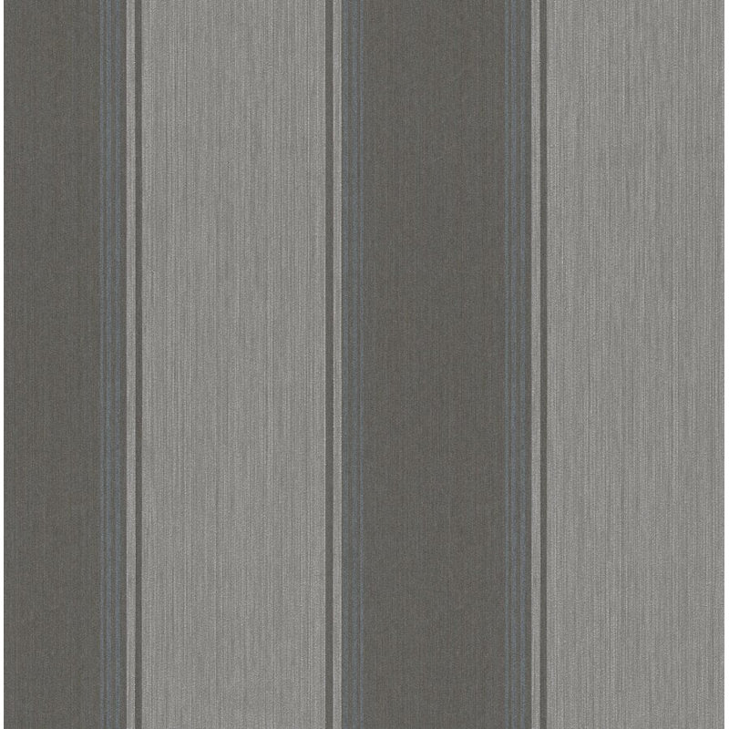 Rouleau de papier peint à rayures l 33 pi x l 21 po textile Monaghan, Gris