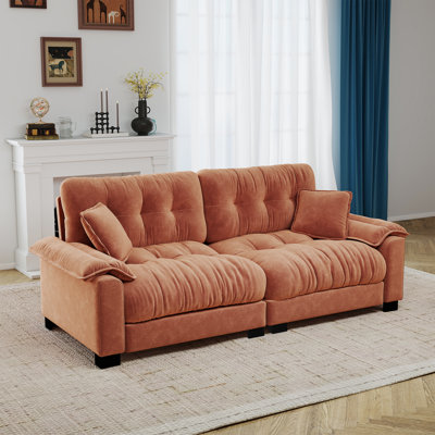 Canapé moderne plissé en chenille 3 places