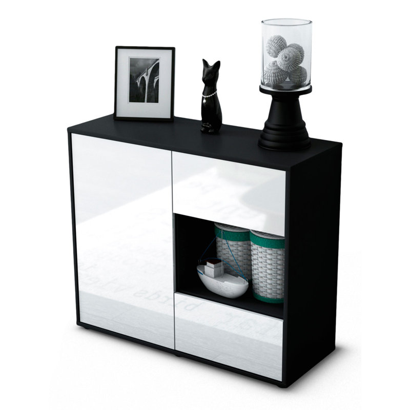 Quebec 92cm Sideboard, Anthracite/High-gloss white