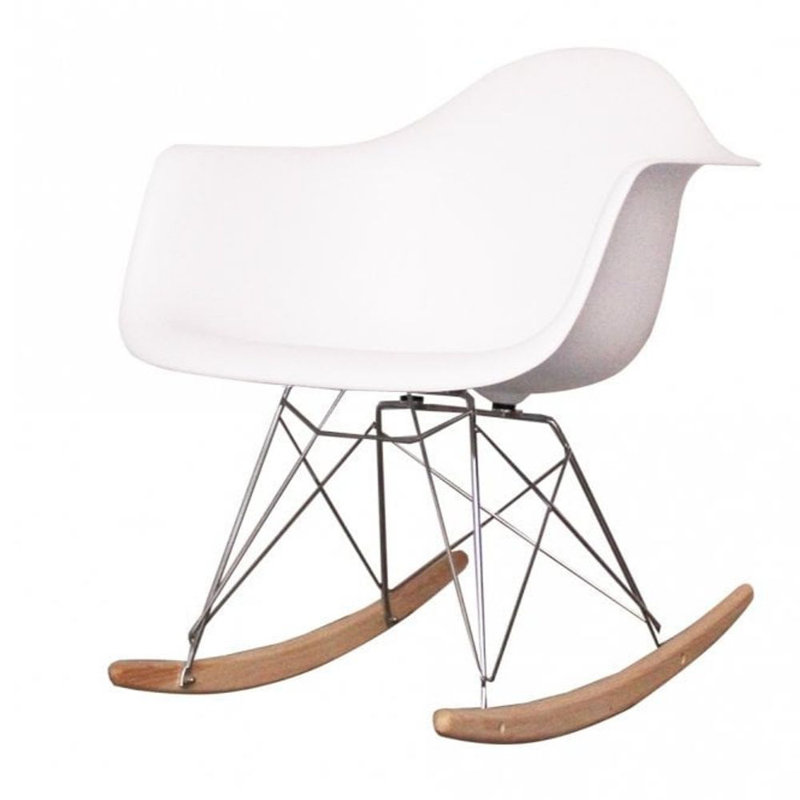 Dilan Plastic / Acrylic Rocking Chair, White