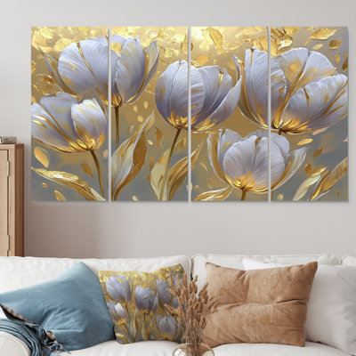 Leamington - décoration murale tulipes - art mural traditionnel 4 pièces