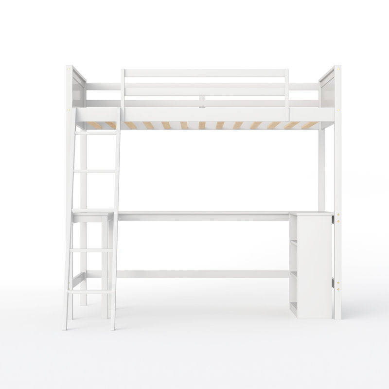 Ebbie Kids Twin Loft Bed, White