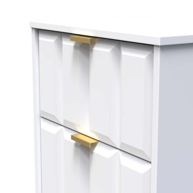 Arnesto 45cm W Manufactured Wood Bedside Table, White Matt