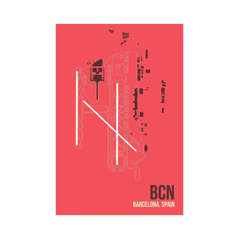 BCN Diagram, Barcelona, Spain by 08 Left - Wrapped Canvas Print, 30.48cm H x 20.32cm W x 1.91cm D