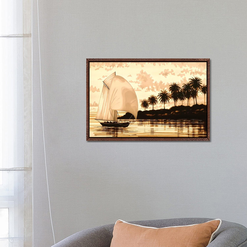 Sail by Max Zorn - Print on Canvas, 66.04 cm H x 45.72 cm W, Classic Brown Wood Framed