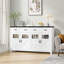 Buffet Almus de 55 po avec 4 portes en verre, 2 grands tiroirs et tablettes réglables-57167839