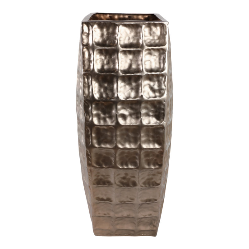 Sagebrook Home 25"H Metal Floor Planter, Gold, 29" H x 24" W x 12" D